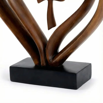 ✝️💖Handcrafted Marriage Takes Three – Entwined Heart & Cross Christian Wedding Sculpture
