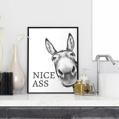 “Nice Ass” Quote Fun ny Sign Canvas Painting