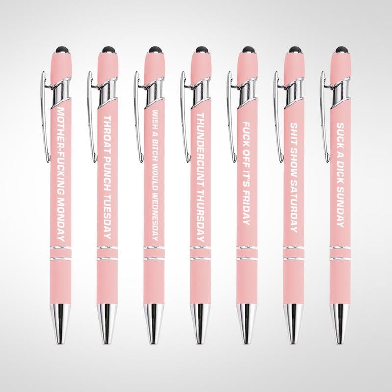 🔥Last Day Promotion 49% OFF💝Funny Stress-Relief Daily Quotes Metal Ballpoint Pen Set (7 Pcs) | 🎁Office Christmas Gift Exchange