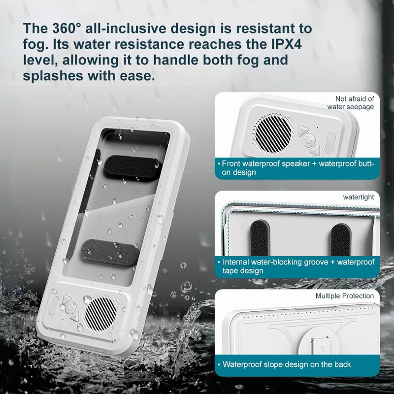 Waterproof Bluetooth-compatible Speaker with 360° Rotating Touch Screen