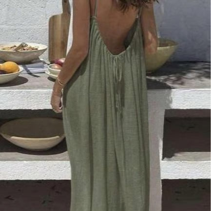 🔥HOT SALE 49% OFF - 💃Backless Spaghetti Strap Maxi Dress