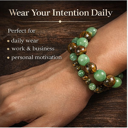 1pc Arpurraina Money Attraction Bracelet with Green Aventurine & Tiger Eye