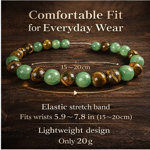 1pc Arpurraina Money Attraction Bracelet with Green Aventurine & Tiger Eye