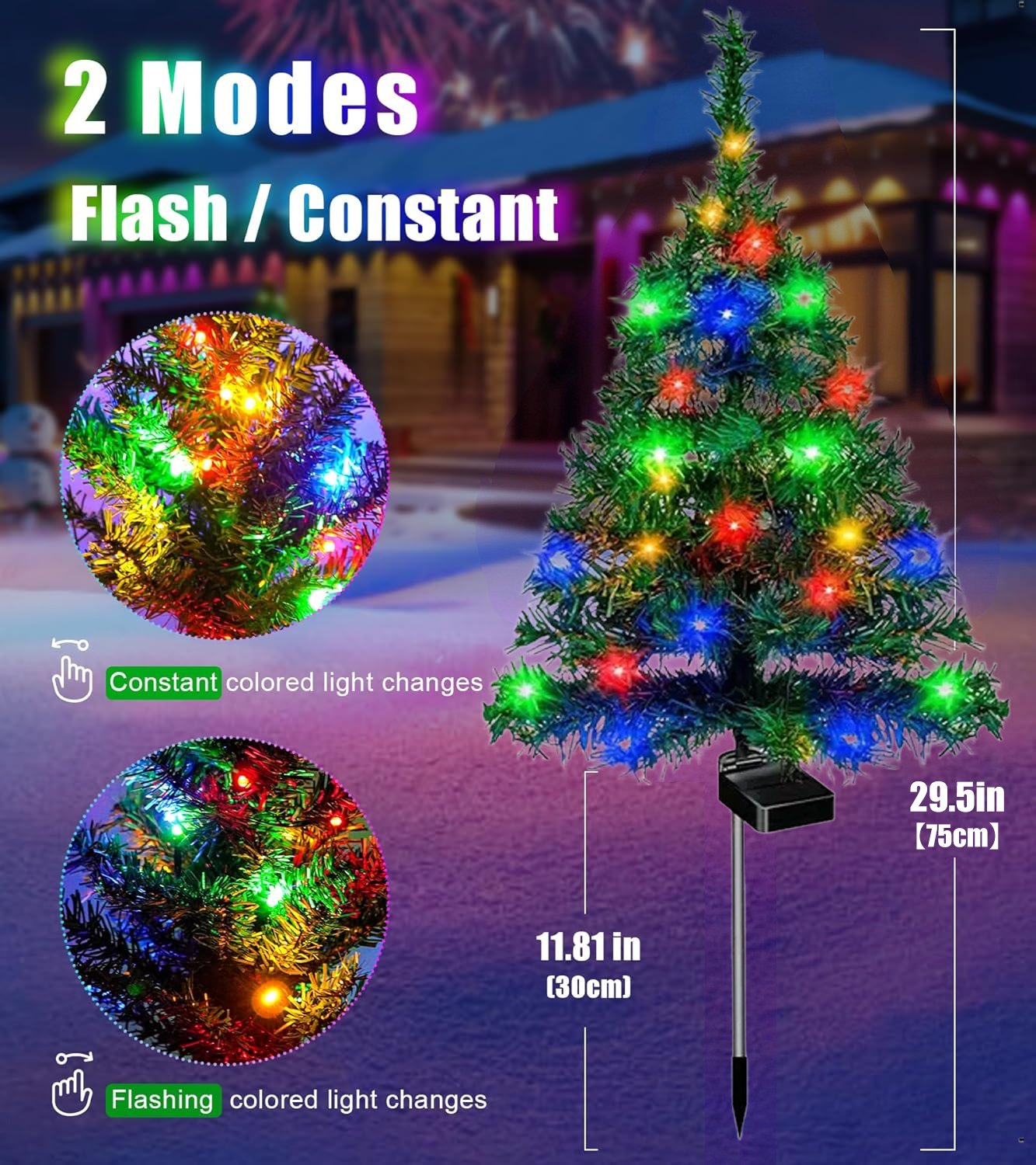Solar Christmas tree lights holiday decorations, outdoor courtyards, gardens, lawns, small path lights, atmosphere lights