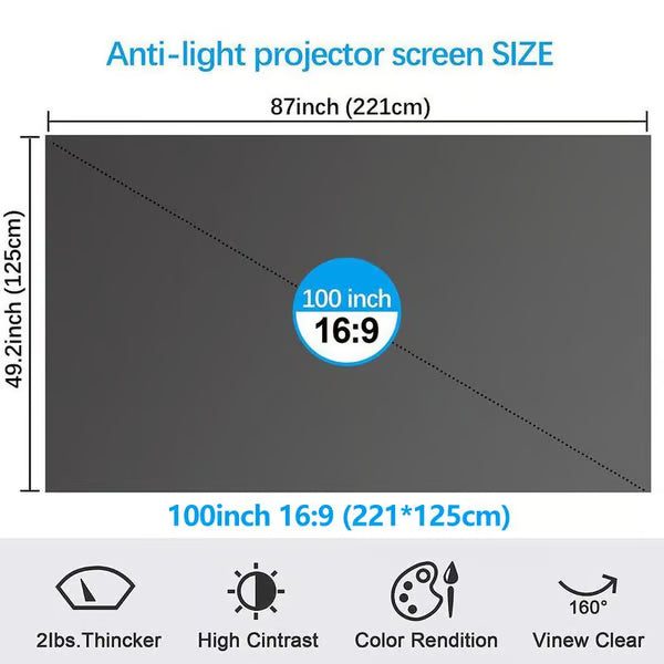 ⚡Hot Sales 49% OFF🔥Anti-Light 4K Projector Screen (16:9)🎥✨