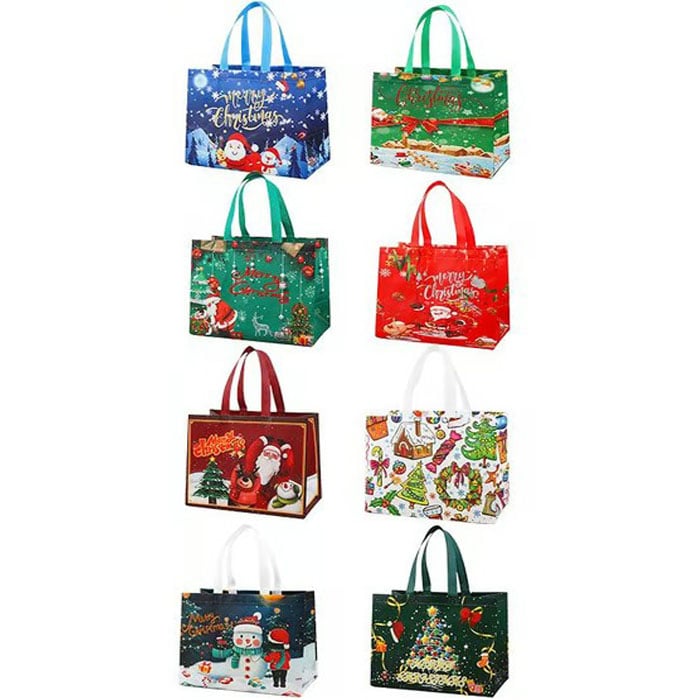 🛍️Christmas Gift Bags With Assorted Patterns - Perfect For Holiday Gifting🎁
