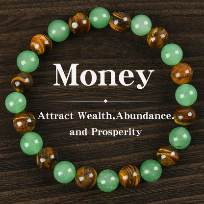 1pc Arpurraina Money Attraction Bracelet with Green Aventurine & Tiger Eye