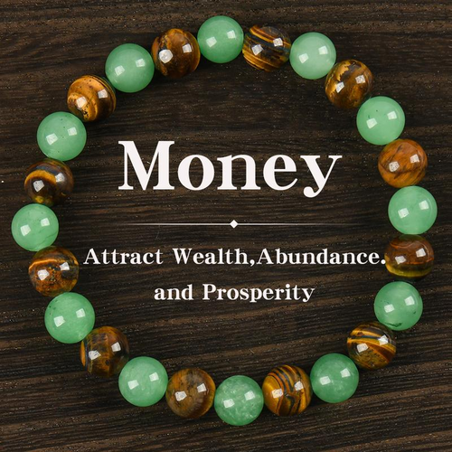 1pc Arpurraina Money Attraction Bracelet with Green Aventurine & Tiger Eye
