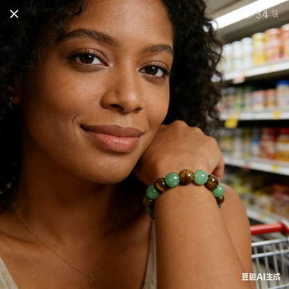 1pc Arpurraina Money Attraction Bracelet with Green Aventurine & Tiger Eye