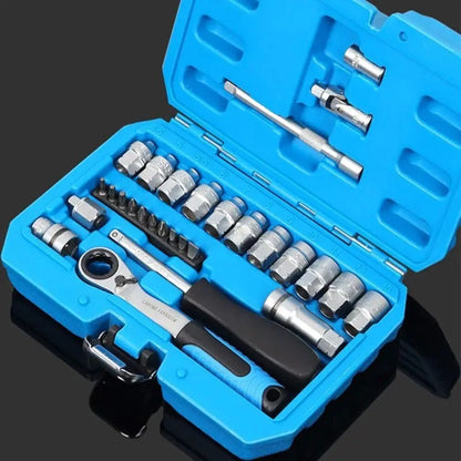 29PCS Core Ratchet Socket Wrench KitSocket Set Car Repair Tool Ratchet Torque