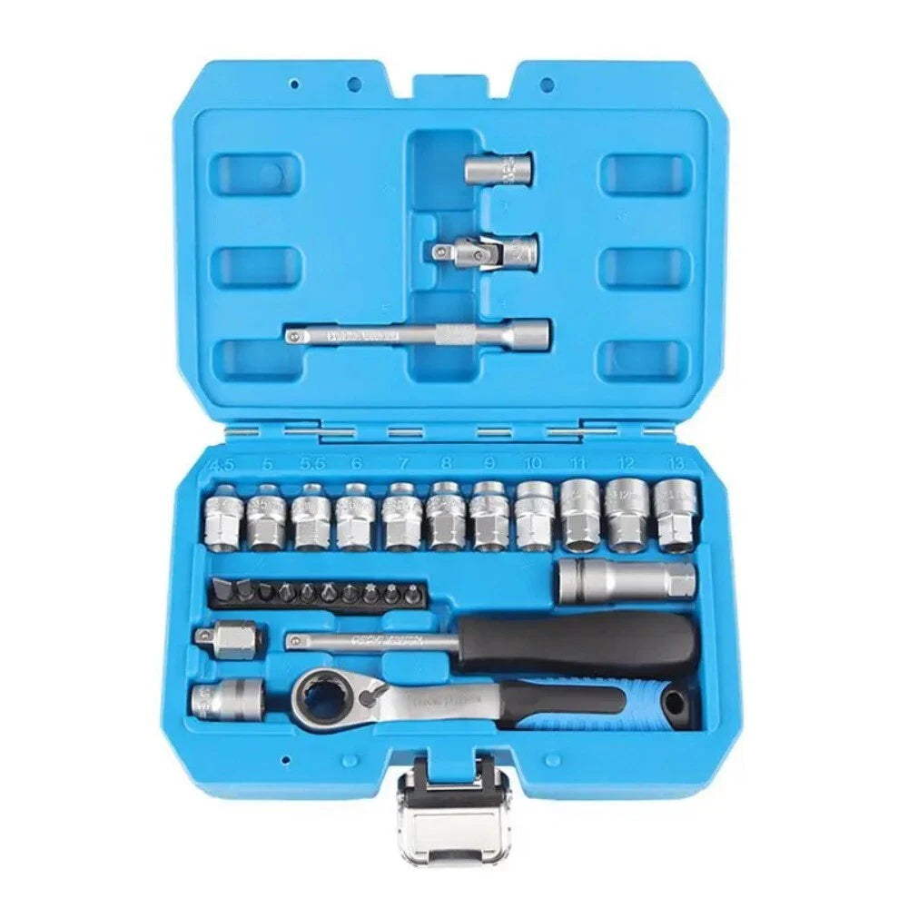 29PCS Core Ratchet Socket Wrench KitSocket Set Car Repair Tool Ratchet Torque
