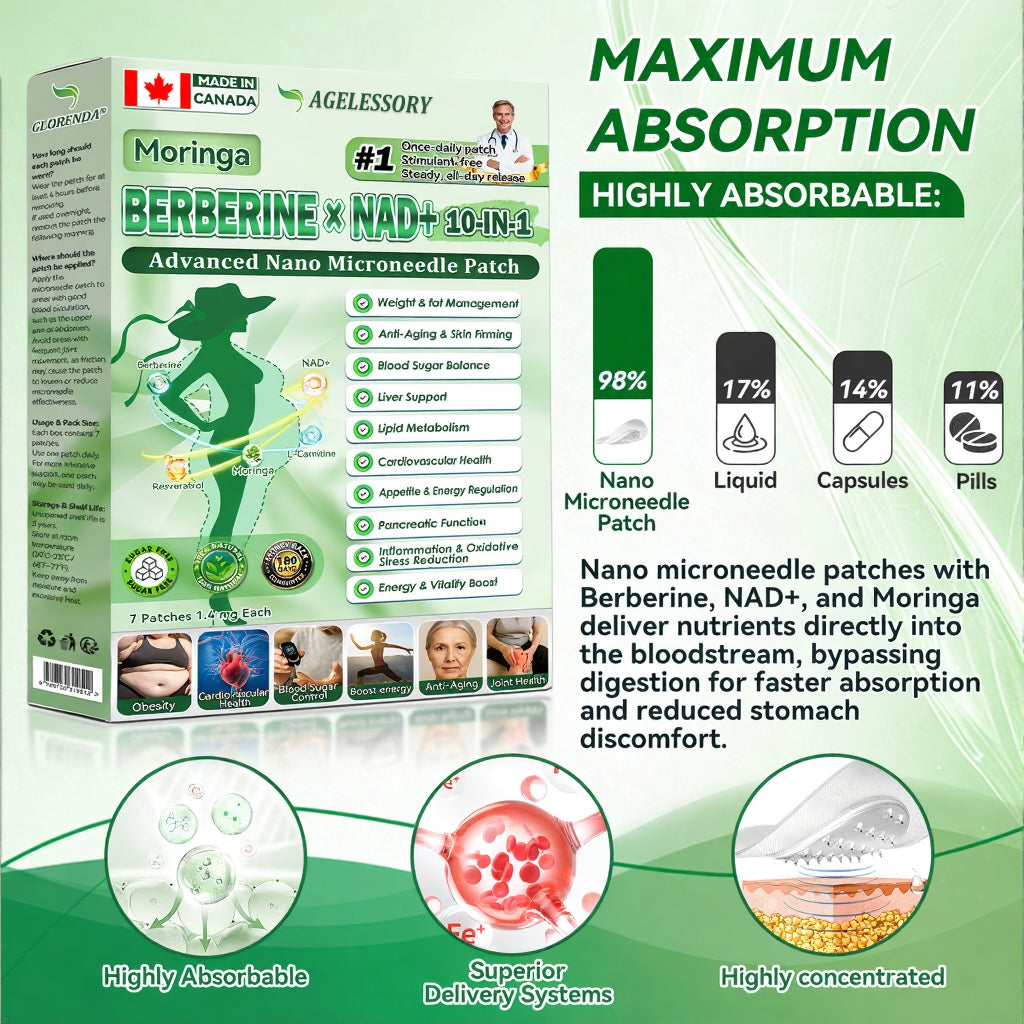 💖💖 AGELESSORY® 𝙈𝒐𝒓𝒊𝒏𝒈𝗮 · 𝗕𝗲𝗿𝗯𝐞𝐫𝐢𝐧𝙚 × 𝙉𝑨𝑫+ 𝟏𝟎-𝙞𝙣-𝟏 𝘼𝒅𝒗𝒂𝒏𝒄𝒆𝐝 𝐍𝐚𝐧𝙤 𝙈𝙞𝙘𝙧𝙤𝙣𝒆𝒆𝒅𝒍𝐞 𝐏𝐚𝐭𝙘𝙝(𝐉𝐮𝐬𝐭 𝐨𝐧𝐜𝐞 𝐚 𝐝𝐚𝐲, 𝐯𝐢𝐬𝐢𝐛𝐥𝐞 𝐜𝐡𝐚𝐧𝐠𝐞𝐬 𝐢𝐧 𝟕 𝐝𝐚𝐲𝐬） ✅ 𝐅𝐨𝐫 𝐨𝐛𝐞𝐬𝐢𝐭𝐲, 🅛🅞🅞🅢🅔 🅢🅚🅘🅝,𝐝𝐢𝐚𝐛𝐞𝐭𝐞𝐬, 𝐬𝐥𝐞𝐞𝐩 𝐚𝐩𝐧𝐞𝐚, 𝐣𝐨𝐢𝐧𝐭 𝐢𝐬𝐬𝐮𝐞𝐬, 𝐚𝐧𝐝 𝐦𝐨𝐫𝐞